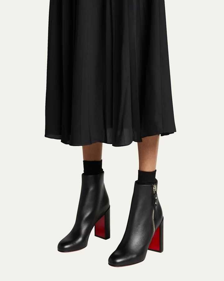 Ziptotal Calfskin Red Sole Booties - Image 4