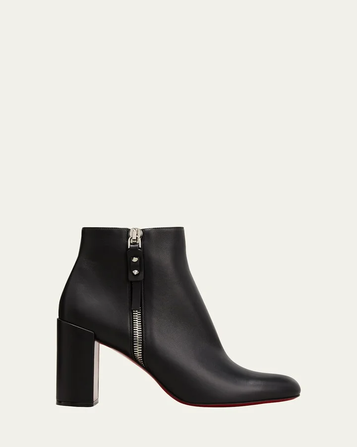Ziptotal Calfskin Red Sole Booties