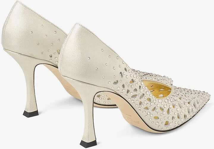 Ziri 90 Openwork Shimmer Suede Pumps - Image 2