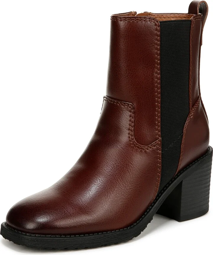 ZODIAC Womens Claret Block Heel Bootie Coffee 7.5 M