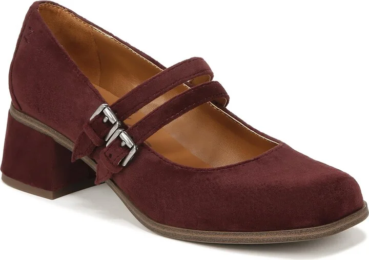 ZODIAC Women's Flores-Mj Mary Jane Fashion Block Heel Wine Red Fabric 8.5 M