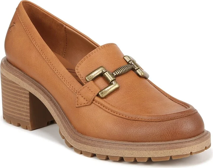 ZODIAC Women's Gemma Block Heel Fashion Buckle Loafer Caramel Brown 7.5 M