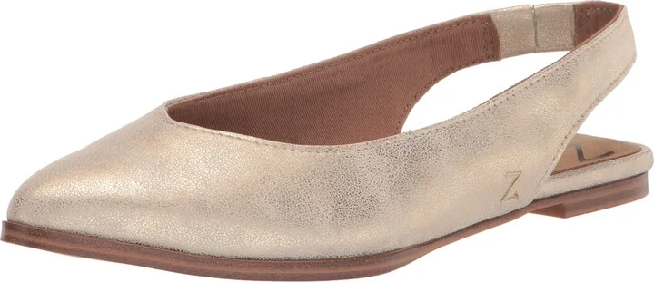 ZODIAC Womens Helene Slingback Flat Gold 5.5 M