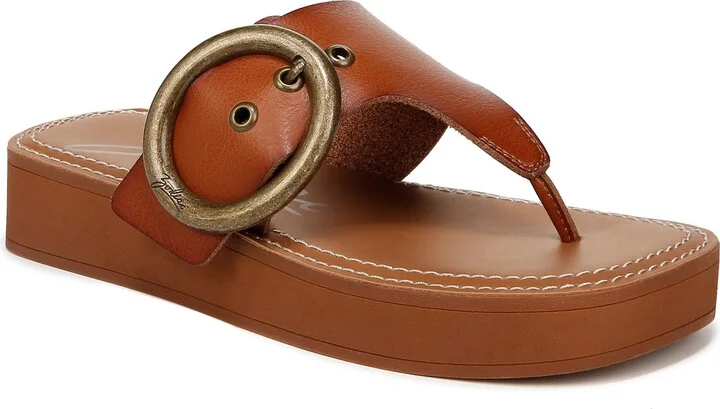 ZODIAC Womens Jadon Platform Buckle Strap Slip On Sandal Brown 7 M