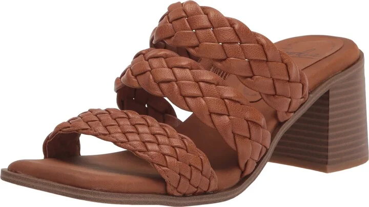 ZODIAC Womens Lilah Woven Heeled Sandal Caramel Brown 9.5 M