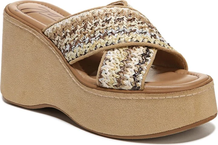 ZODIAC Womens Nessa Raffia Wedge Slides Desert Multi 9.5 M