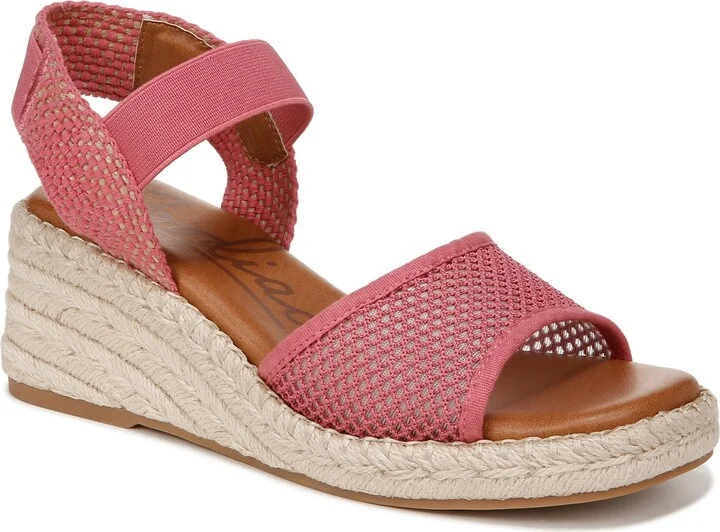 ZODIAC Womens Noreen Wedge Ankle Strap Slip On Sandal Pink 9 M