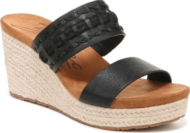 ZODIAC Womens Poppy Wedge Espadrille Black 10 M