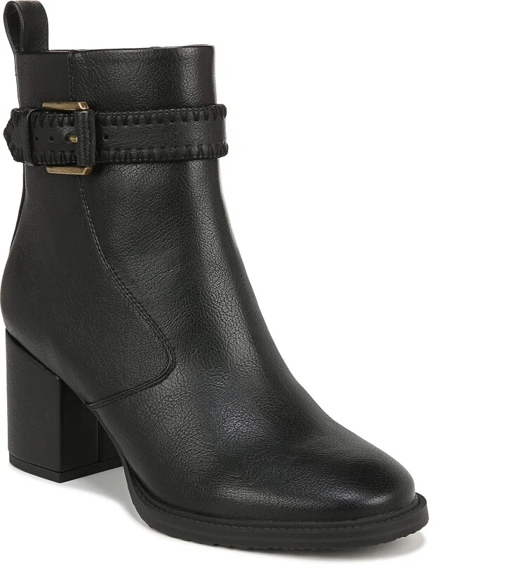 ZODIAC Women's Rexx Fashion Block Heel Ankle Bootie Black Leather 6 M