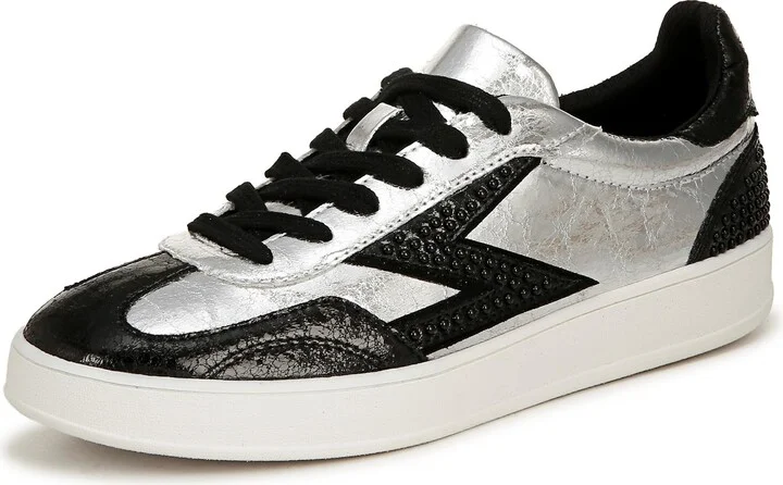 ZODIAC Womens Sansa Lace Up Sneakers Silver/Black 9.5 M