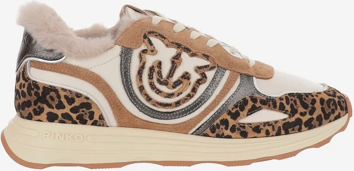 Zoe 01 Leather Sneakers With Leapadrata Pattern