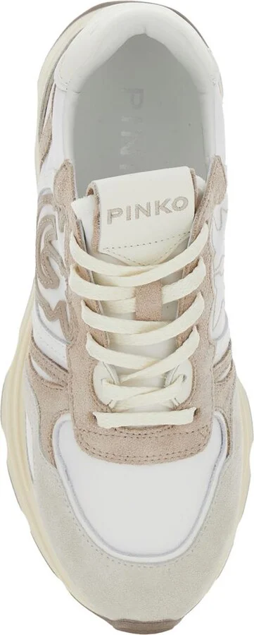 'Zoe' Beige Low-Top Sneaker With Love Birds Diamond Cut Logo In Suede And Tech Fabric Woman - Image 4