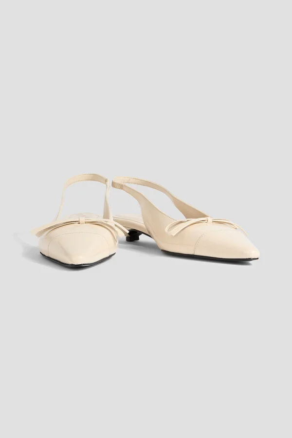 Zoey bow-detailed patent-leather slingback pumps - Image 2