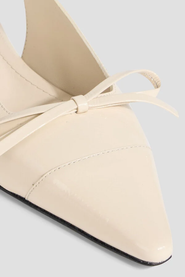 Zoey bow-detailed patent-leather slingback pumps - Image 4