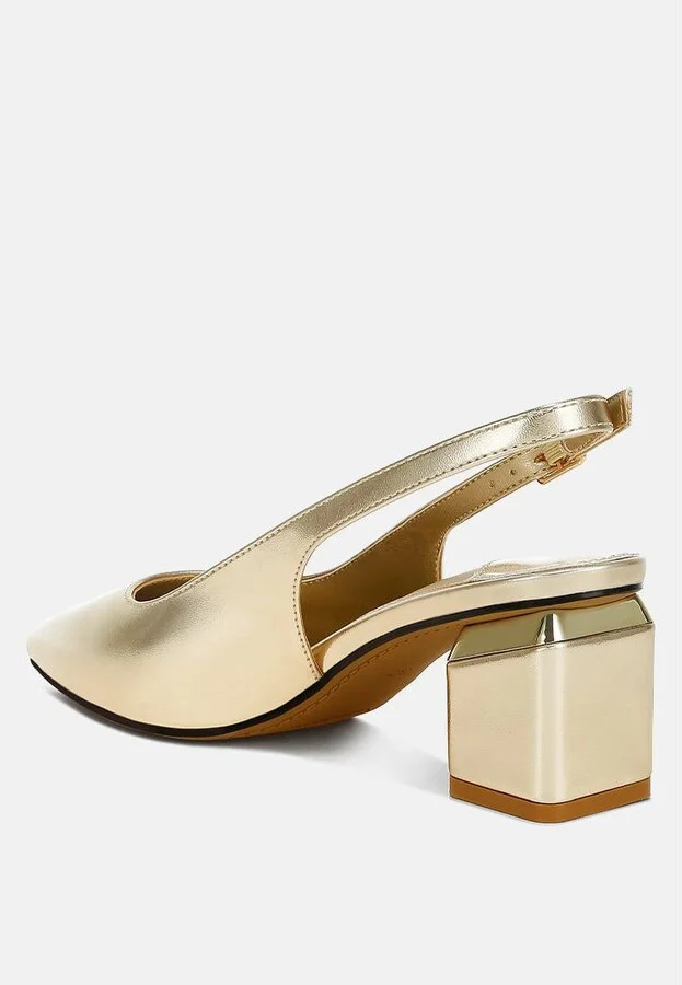Zofoya Metallic Faux Leather Slingback Sandals - Image 3