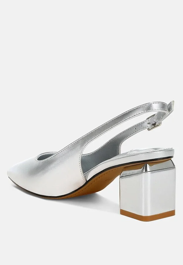 Zofoya Metallic Faux Leather Slingback Sandals - Image 4