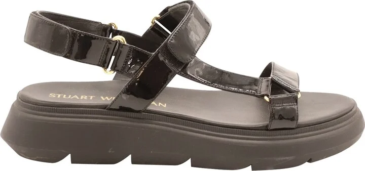 Zolie Sandals in Black Patent Leather