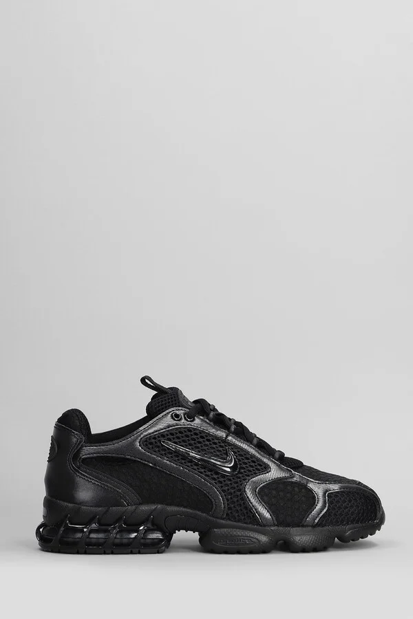 Zoom Spiridon Cage 2 Sneakers In Black Leather And Fabric