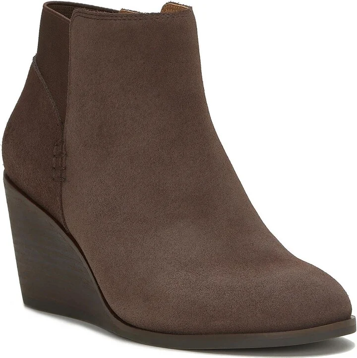 zorlina Womens Leather Ankle Boot Wedge Boots