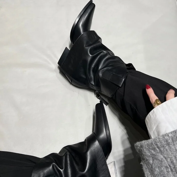 Zorro Boots, Black Leather - Image 6