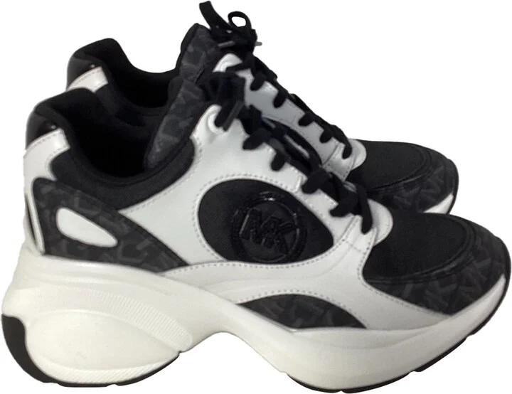 Zuma Empire Signature Logo and Mesh Trainer in Black and White Leather