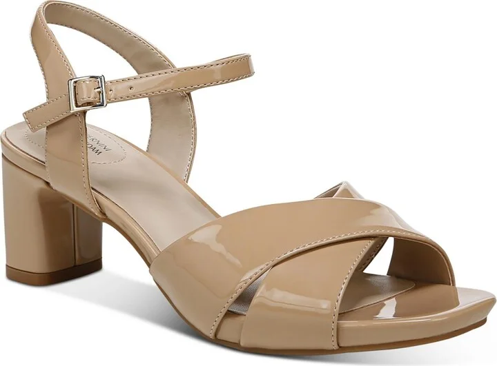 ZUMMAA Womens Patent Adjustable Ankle Strap Pumps