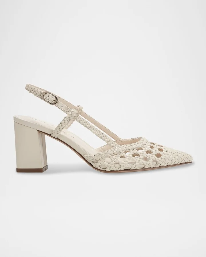 Cream Woven Leather