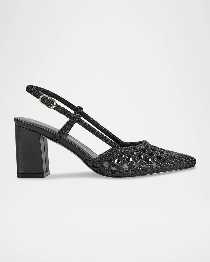 Black Woven Leather