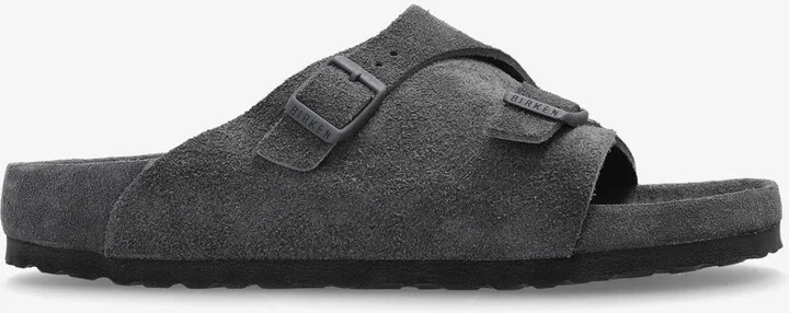 Zürich Double-Buckle Suede Slides