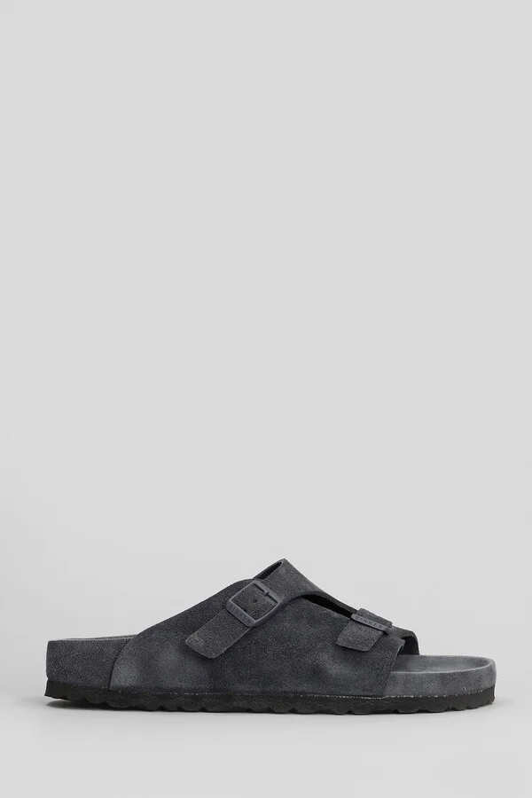 Zurich Exquisite Flats In Grey Suede