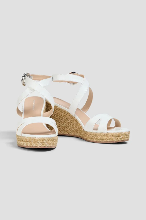 Zuzu croc-effect leather espadrille wedge sandals - Image 2