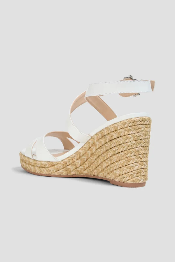 Zuzu croc-effect leather espadrille wedge sandals - Image 3