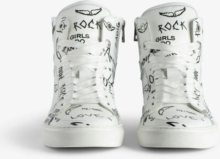 ZV1747 High Flash High-Top Graffiti Sneakers - Image 2