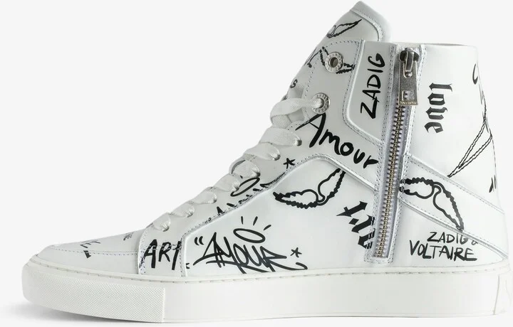 ZV1747 High Flash High-Top Graffiti Sneakers - Image 3