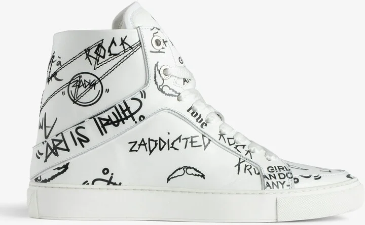ZV1747 High Flash High-Top Graffiti Sneakers