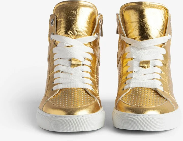 ZV1747 High Flash Vintage Metal Sneakers - Image 3