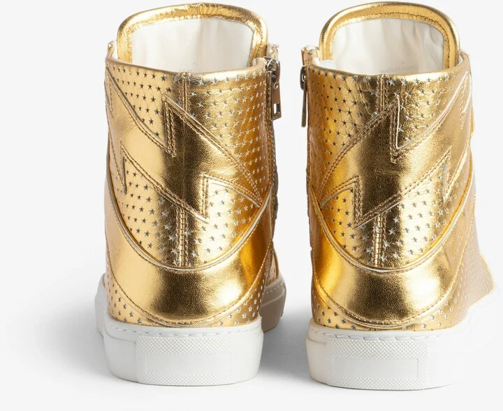 ZV1747 High Flash Vintage Metal Sneakers - Image 4